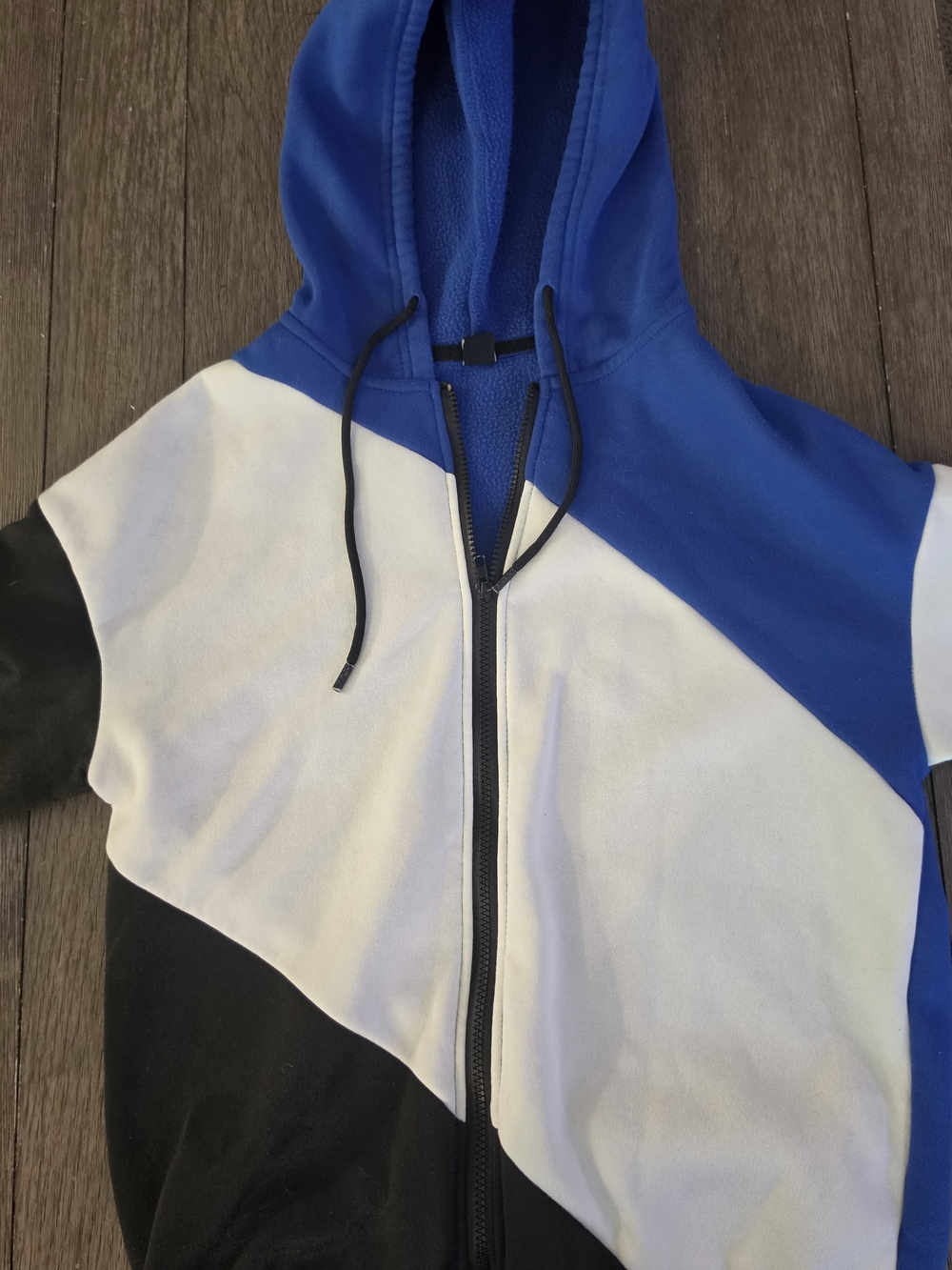 Men's Manfinity Zip Hoodie - Blue White Black Size Small
